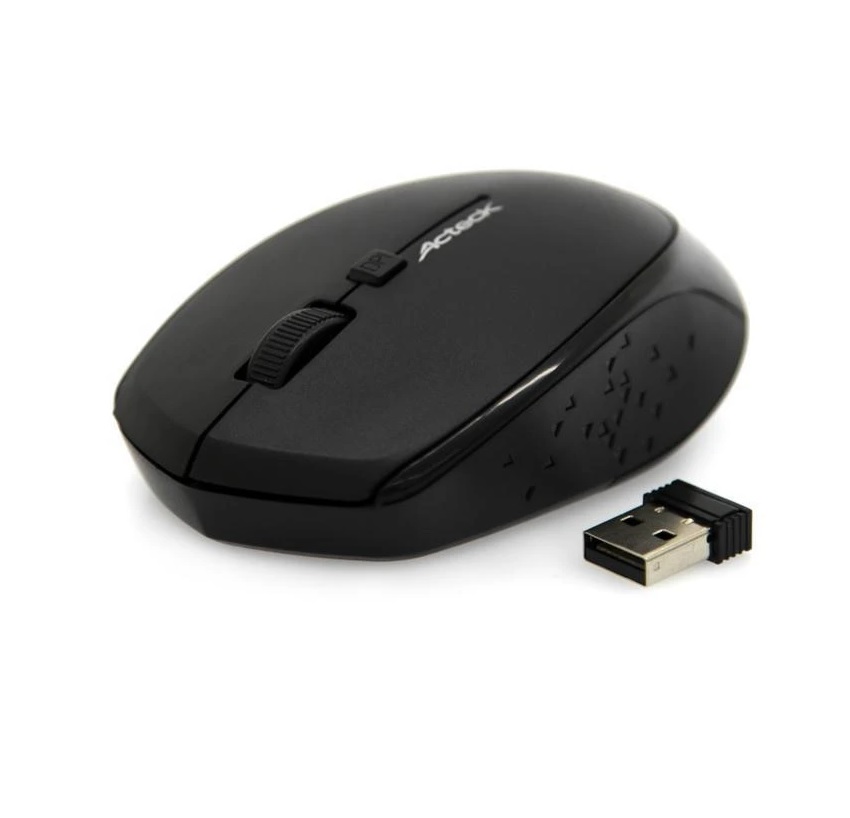 MOUSE INALAMBRICO USB ACTECK COLOR NEGRO PC LAP WINDOWS ESTANDAR RATON CASA OFICINA ESCUELA