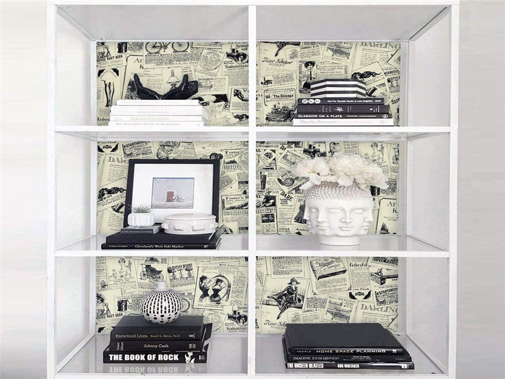 PAPEL TAPIZ ADHERIBLE VINTAGE PERIODICO 10m X 45cm TP30