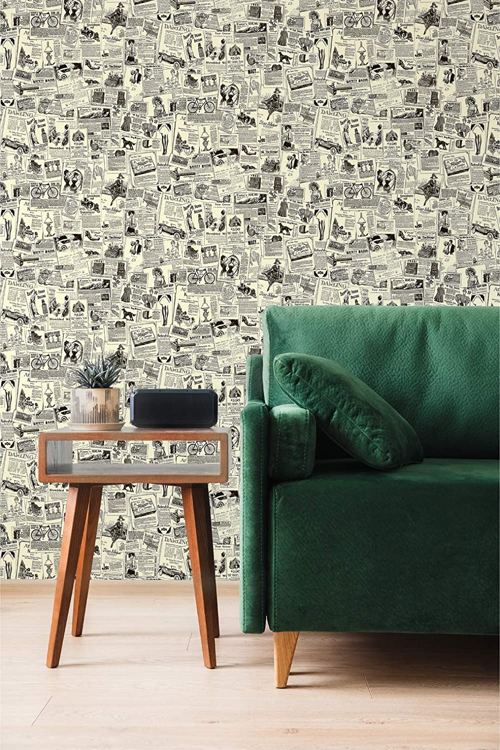 PAPEL TAPIZ ADHERIBLE VINTAGE PERIODICO 10m X 45cm TP30