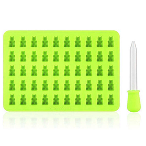 Aleissi Molde Silicon Con Gotero Forma Osito Gomitas Hielo Verde