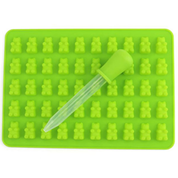 Aleissi Molde Silicon Con Gotero Forma Osito Gomitas Hielo Verde