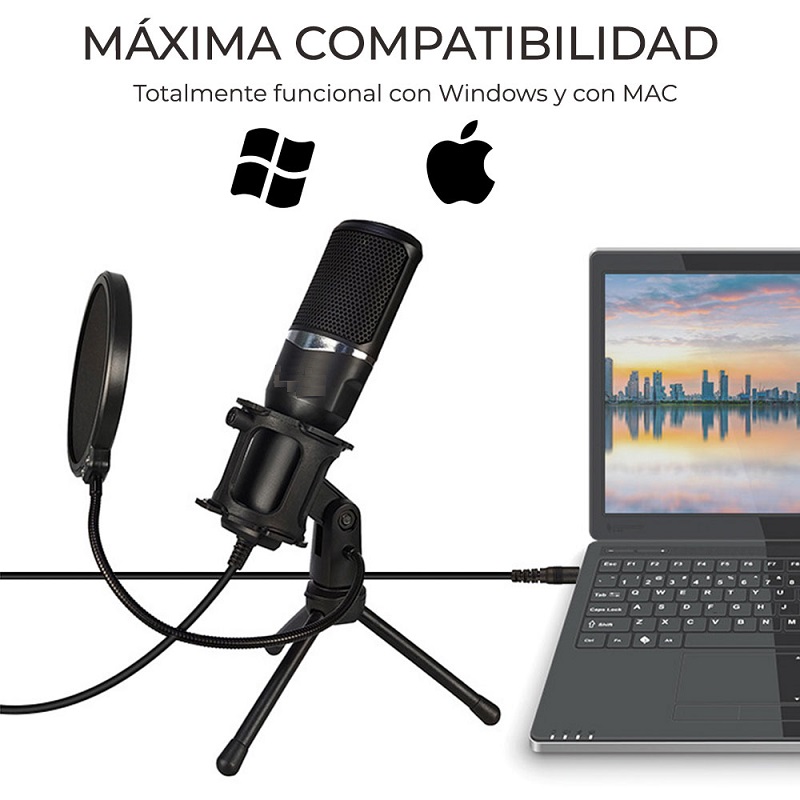 Micrófono De Estudio Para Grabación, clases en linea y video conferencias 