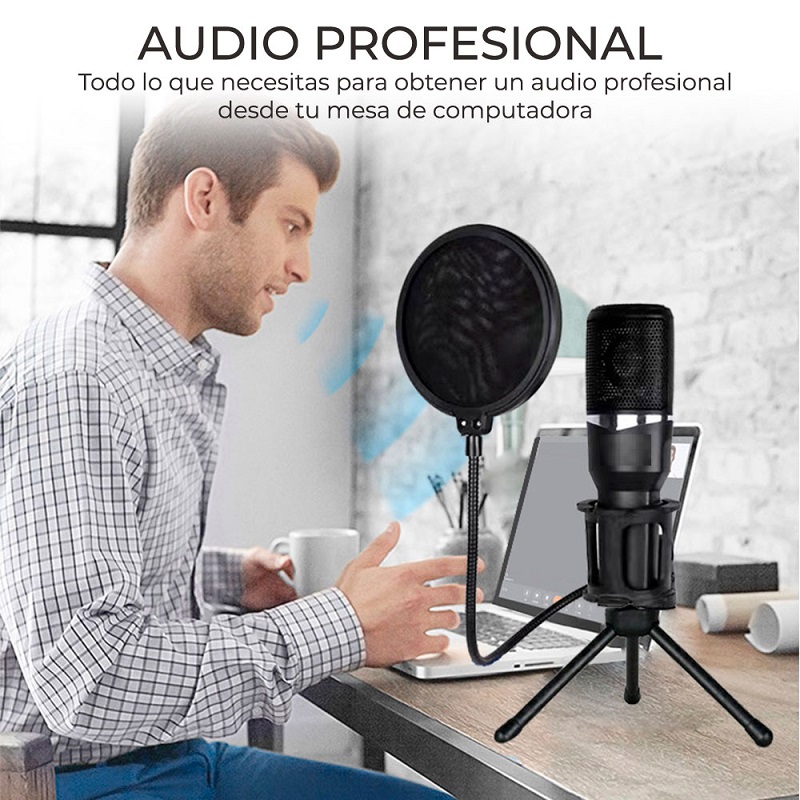 Micrófono De Estudio Para Grabación, clases en linea y video conferencias 