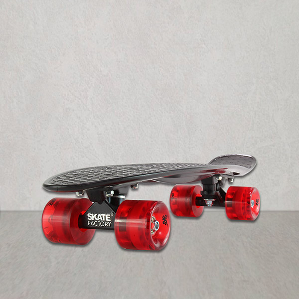 Patineta Completa Skate Factory Miniskate Skaties Negro Rojo
