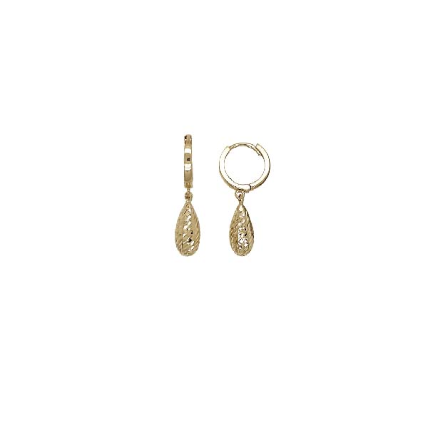Aretes de Gota Colgante en Oro Amarillo de 14 K + Obsequio