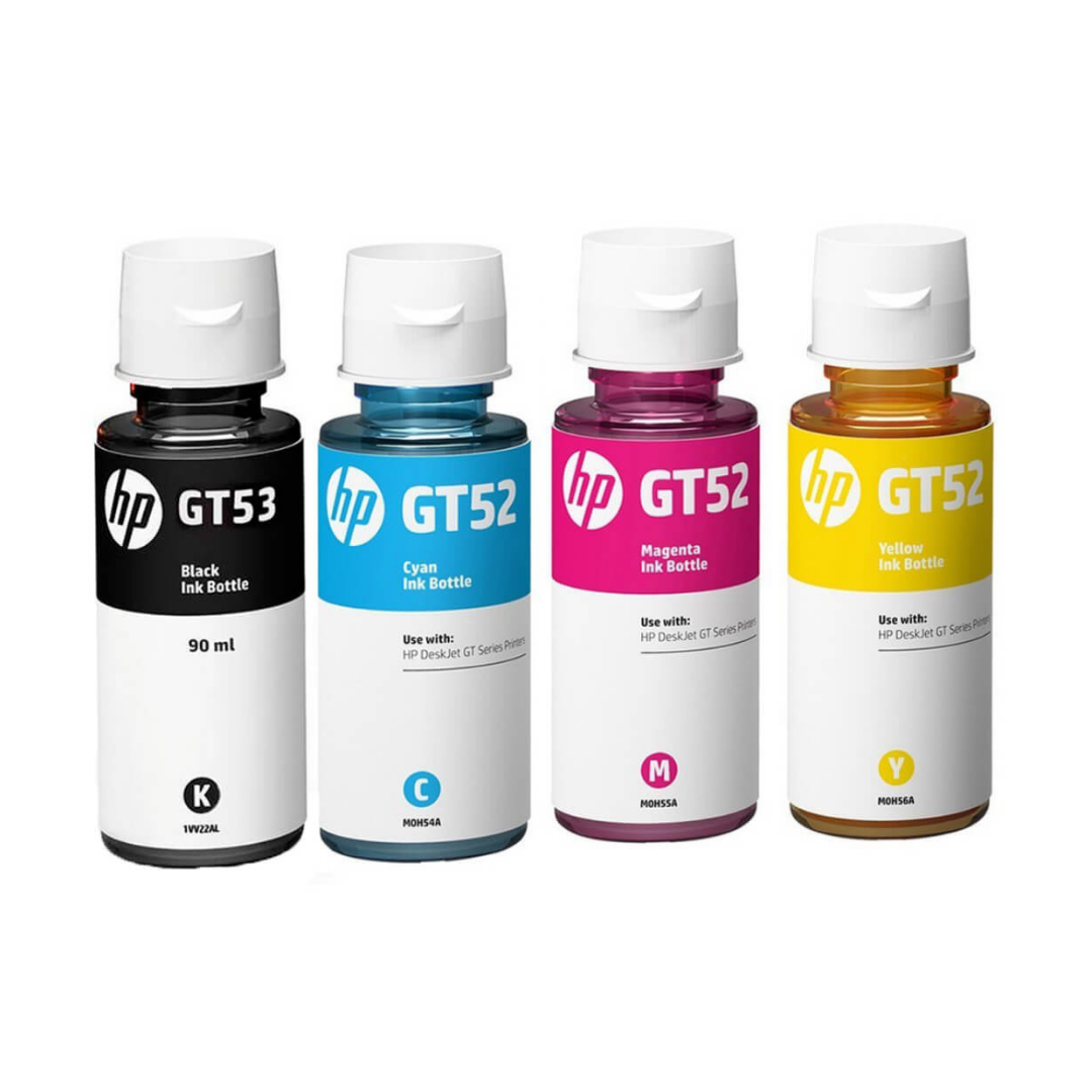 Kit 4 Botella Tinta Hp Gt53 Negro Gt52 Cian Magenta Amarilo Originales