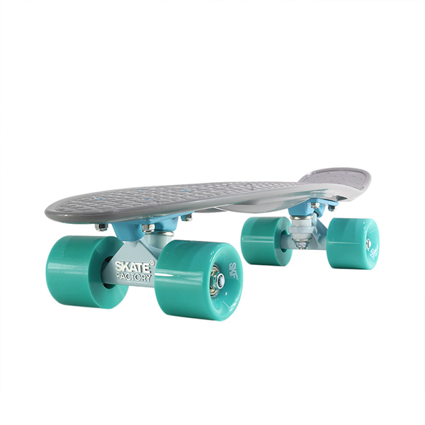 Patineta Completa Skate Factory Miniskate Skaties Gris Menta