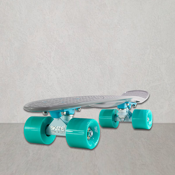 Patineta Completa Skate Factory Miniskate Skaties Gris Menta