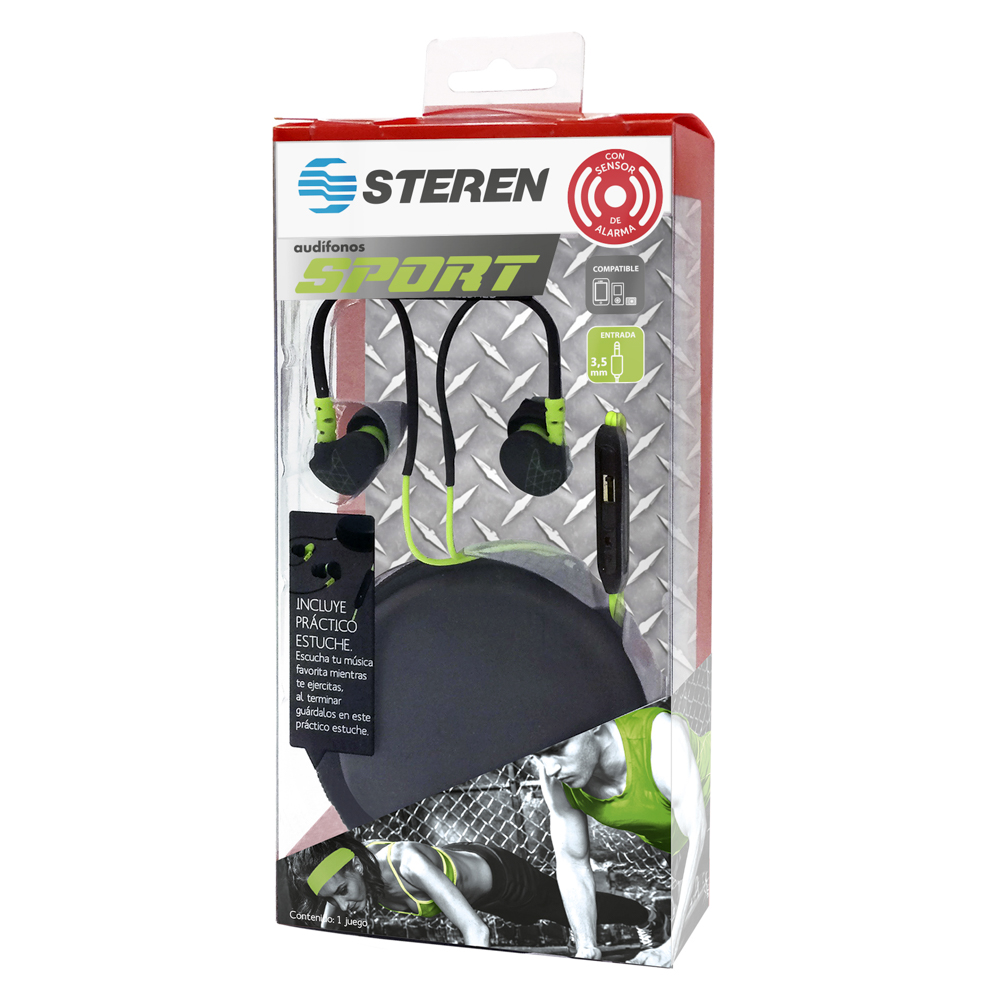 Audífonos Deportivos Steren AUD-344E Resistentes al Sudor con Manos Libres y Control de Volumen