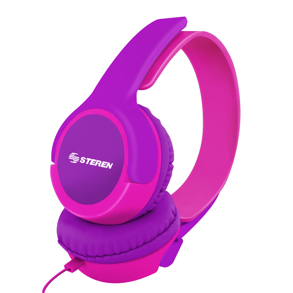 Audífono On Ear Steren con Acabos Suaves AUD-225 Cable de 1.5 mt y colores ideales para ti