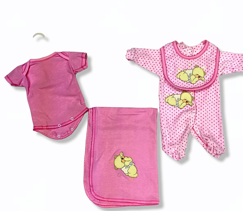 Set de bienvenida para bebé, incluye mameluco y cobija