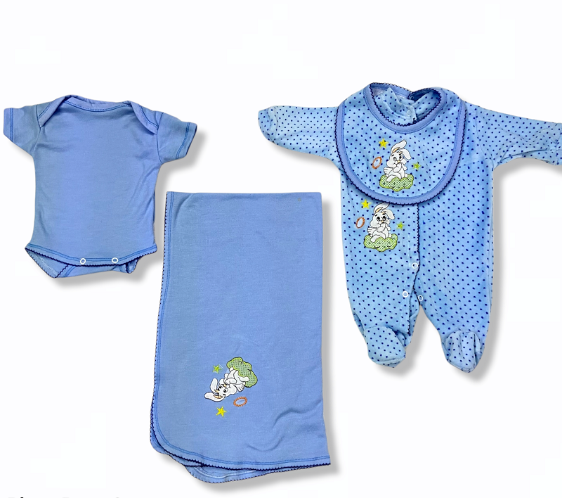 Set de bienvenida para bebé, incluye mameluco y cobija