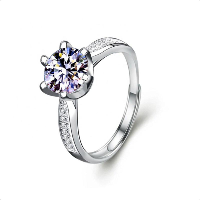 Anillo De Compromiso VAROURO  Plata 925 Moissanita 1.0ct | Ajustable