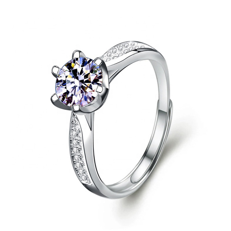 Anillo De Compromiso VAROURO  Plata 925 Moissanita 1.0ct | Ajustable