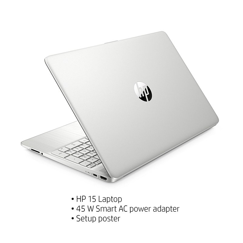 Laptop Hp 15.6 Disco Sólido 128gb Ryzen 3, 4gb Ram Silver + Disco externo 1TB + Mochila