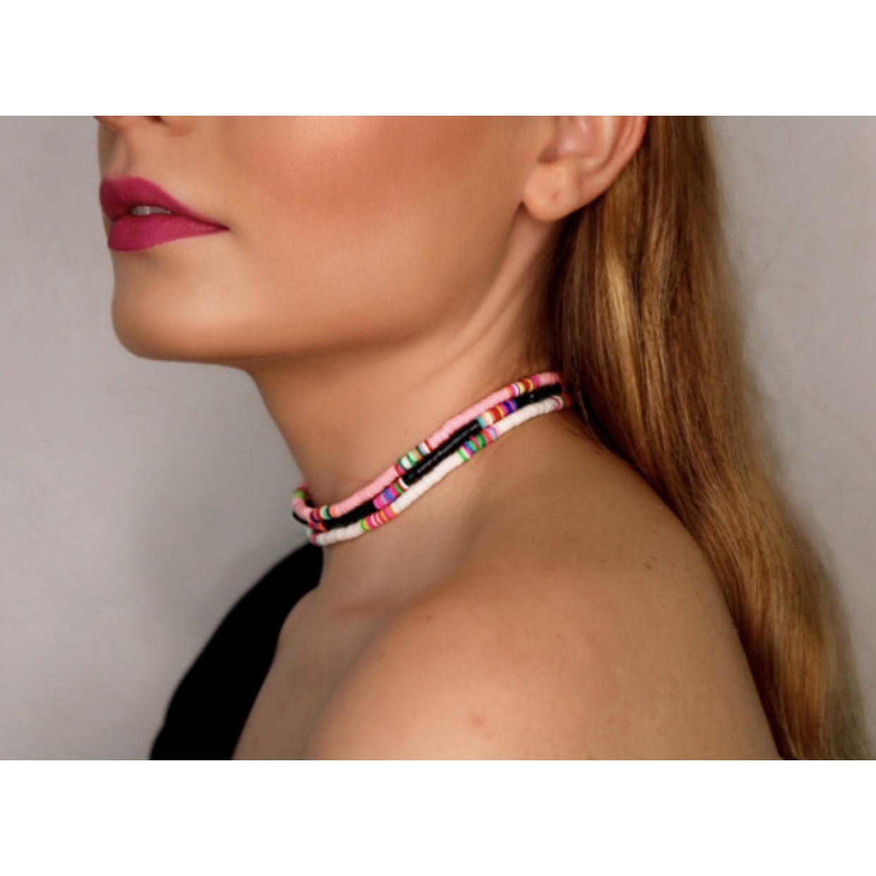 Set de Tres Collares en Chapa de Oro 14k con Pukas - Mancini Joyas