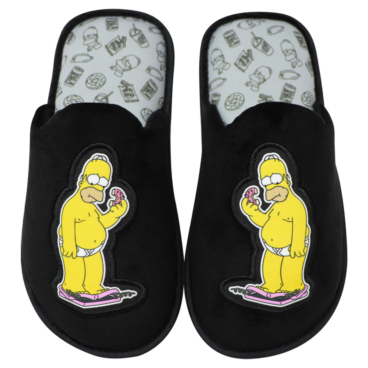 Pantufla Homero Simpson Dieta De Donas Color Negro