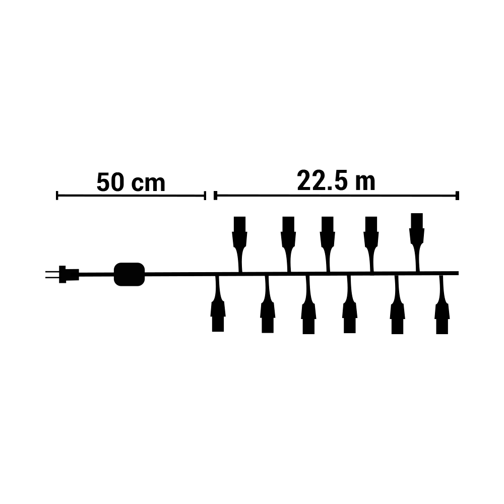 Serie Navideña 500 Led Luz Morada 8 Funciones 22 Metros Paquete De 3