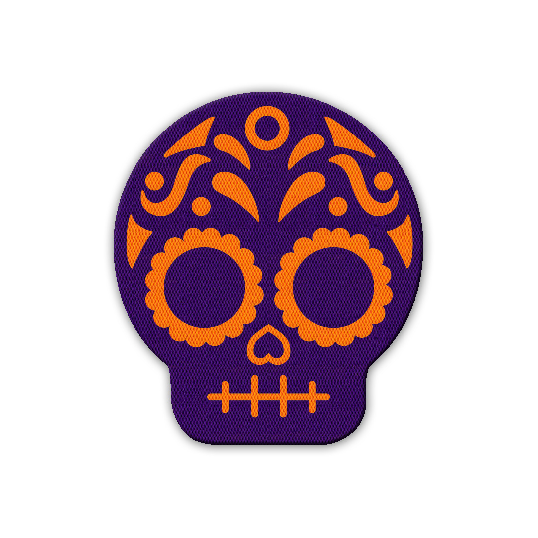 TAPETE DECORATIVO ELITEMAT HALLOWEEN DISEÑO CALAVERITA PURPLE 2 DE 0.52X0.60 MTS