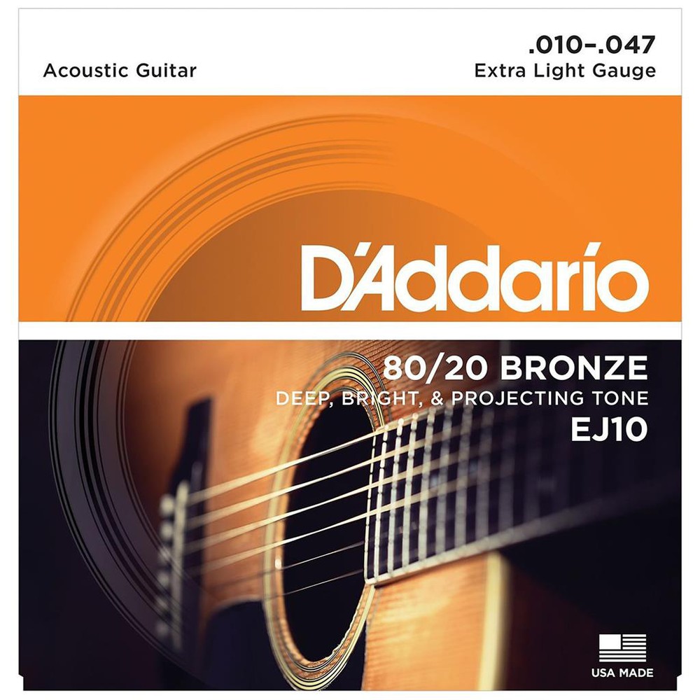 Cuerdas para Guitarra Acústica D´Addario EJ10 Extra Light