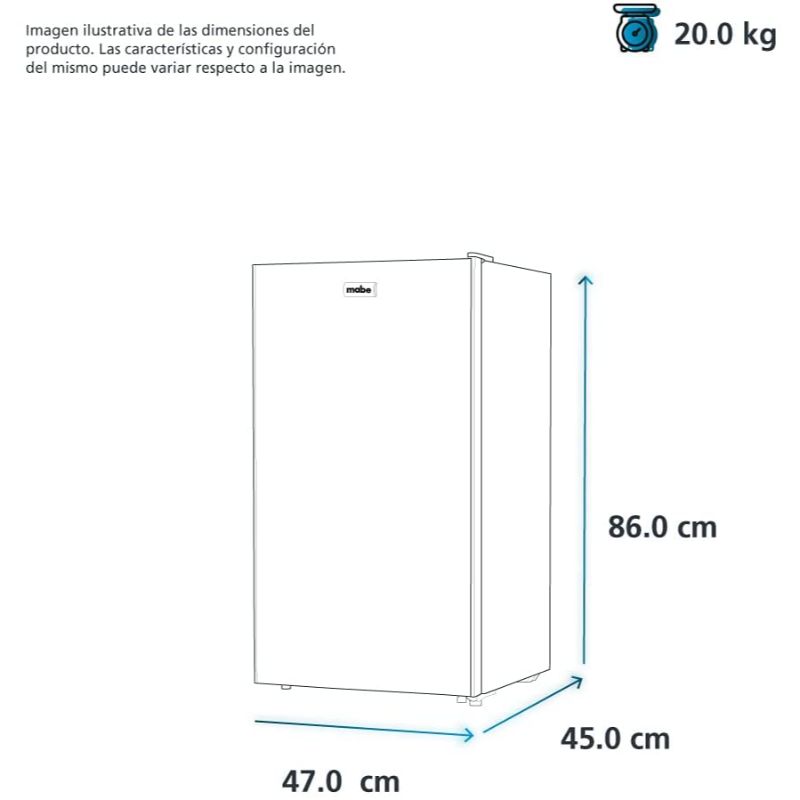 Frigobar Mabe 4 Pies Cúbicos Plata RMF0411PYMX0