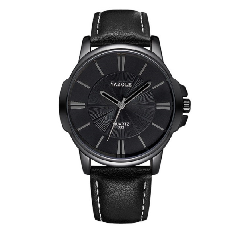 Reloj para Hombre con Caja correa y bisel negro Elegante casual yazole 332