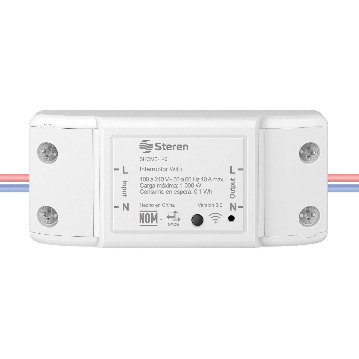 Interruptor On/Of Wi-Fi Steren SHOME-140 Emptrable a la Pared Compatible vía Wi-Fi