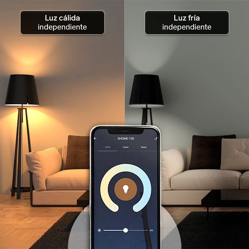 Foco Led Multicolor Wi-Fi Steren SHOME-120 se enciende vía Wi-Fi