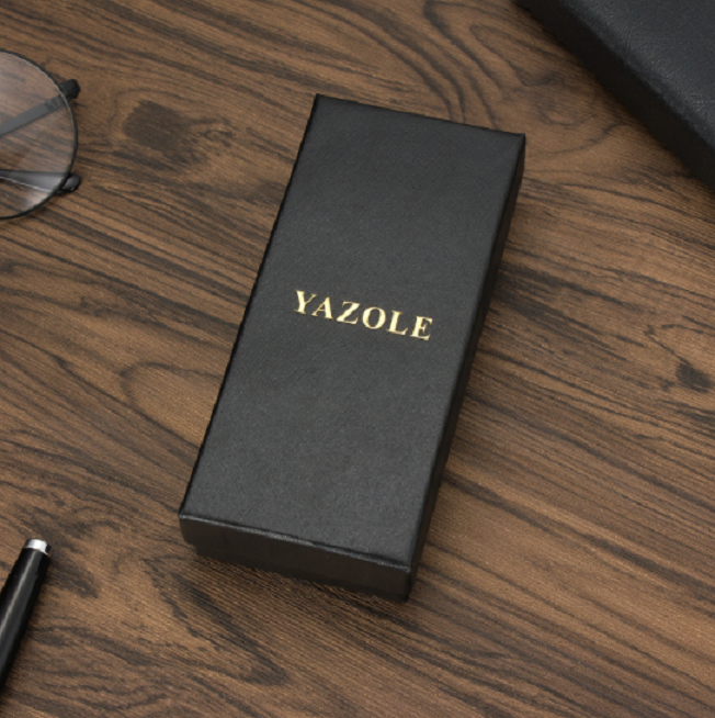 Reloj para Hombre con Caja correa Café bisel dorado Elegante casual yazole 332
