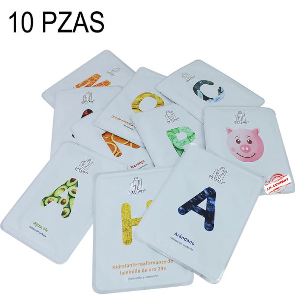 Set 10 Mascarilla Facial Hidratante Cuidado Piel Profesional