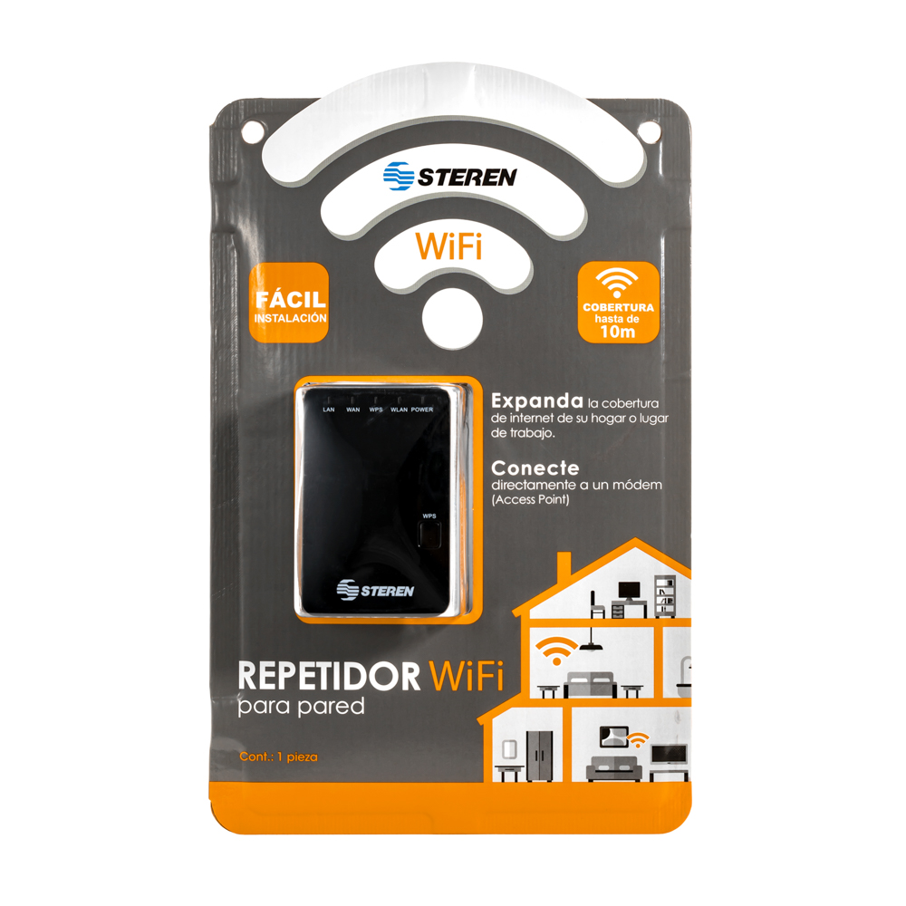 Extensor de Rango Steren COM-818, 300Mbit/s, 2x RJ-45, Negro