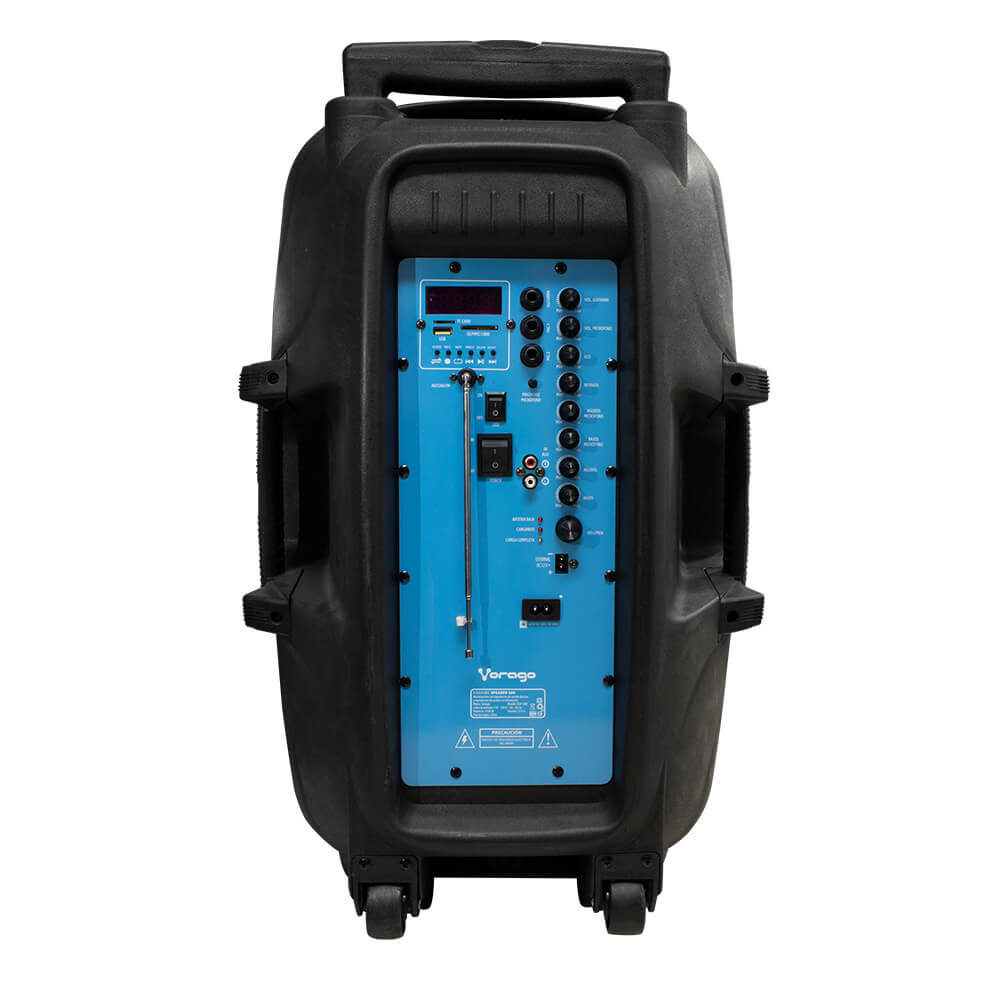  Bocina Bafle Vorago Karaoke KSP-500 15" Bluetooth TWS 2 Micr fonos Color Negro 