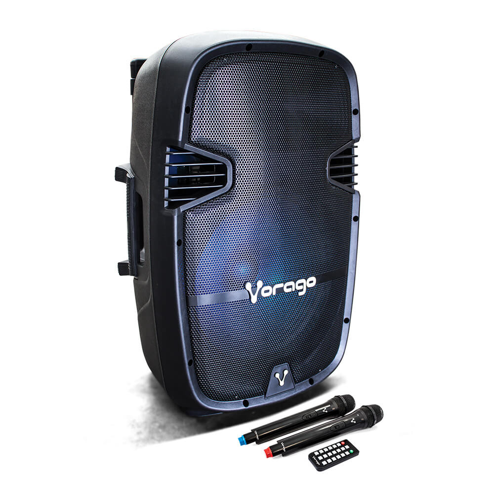  Bocina Bafle Vorago Karaoke KSP-500 15" Bluetooth TWS 2 Micr fonos Color Negro 