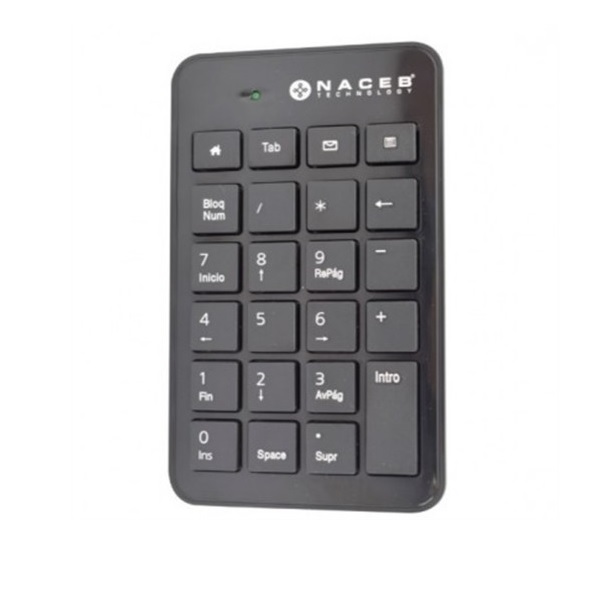 Teclado Numérico Negro Comodo USB Universal Alambrico 1 Mano PC Lap NA-0104 Punto de Venta Negocio Portatil