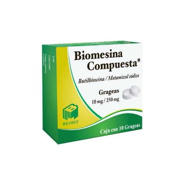Biomesina Compuesta Butilhioscina / Metamizol Sodico -- 10 tabletas