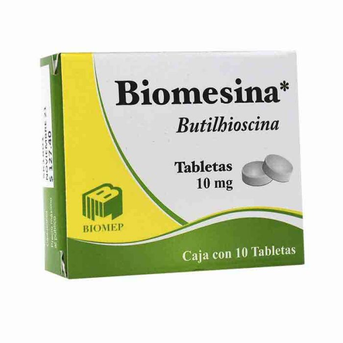 Biomesina Butilhioscina 10mg -- 10 Tabletas