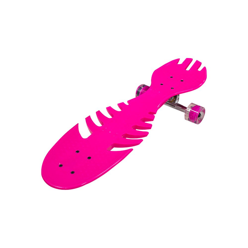 Patineta Skate Waveboard Rosa Poliuretano Alta Resistencia Llanta Gel Flash Led.