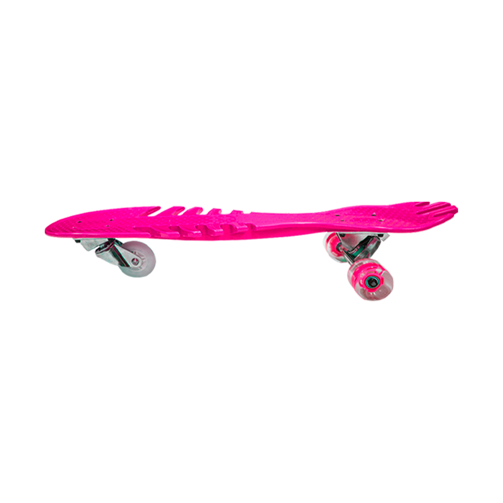Patineta Skate Waveboard Rosa Poliuretano Alta Resistencia Llanta Gel Flash Led.