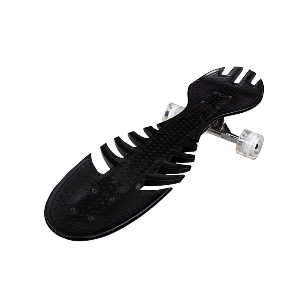 Patineta Skate Waveboard Negro Poliuretano Alta Resistencia Llanta Gel Flash Led.