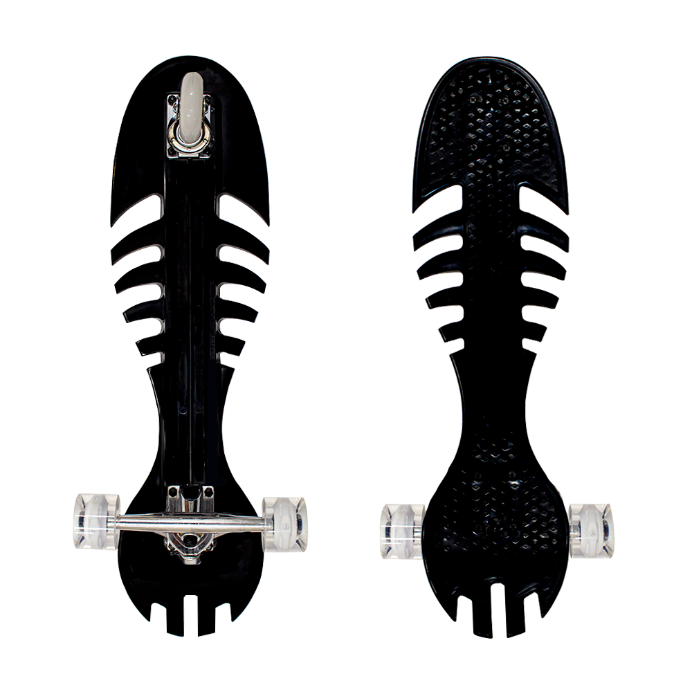 Patineta Skate Waveboard Negro Poliuretano Alta Resistencia Llanta Gel Flash Led.