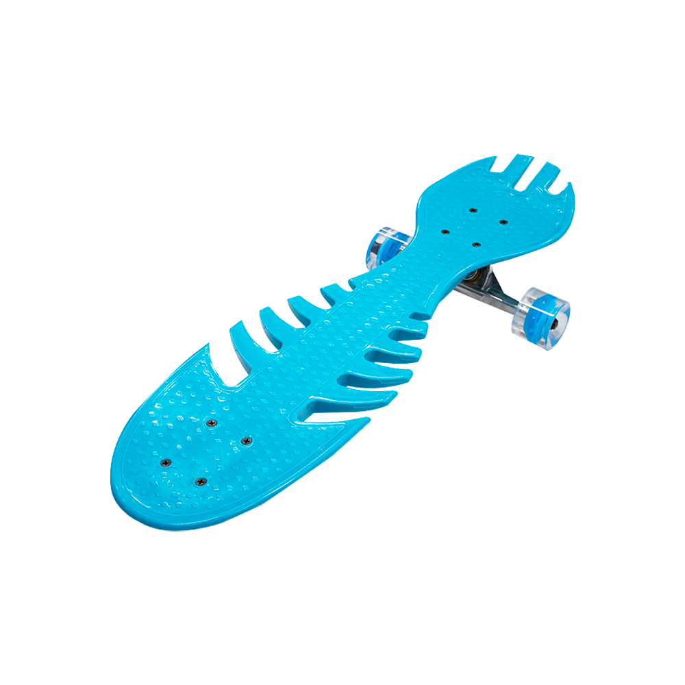 Patineta Skate Waveboard Azul Poliuretano Alta Resistencia Llanta Gel Flash Led.