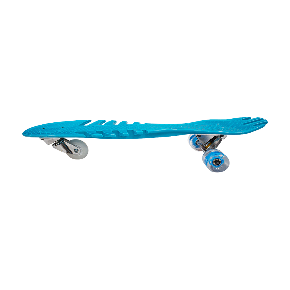Patineta Skate Waveboard Azul Poliuretano Alta Resistencia Llanta Gel Flash Led.