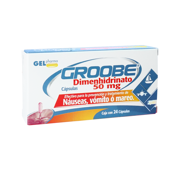 GROOBE Dimenhidrinato 50mg 24 capsulas
