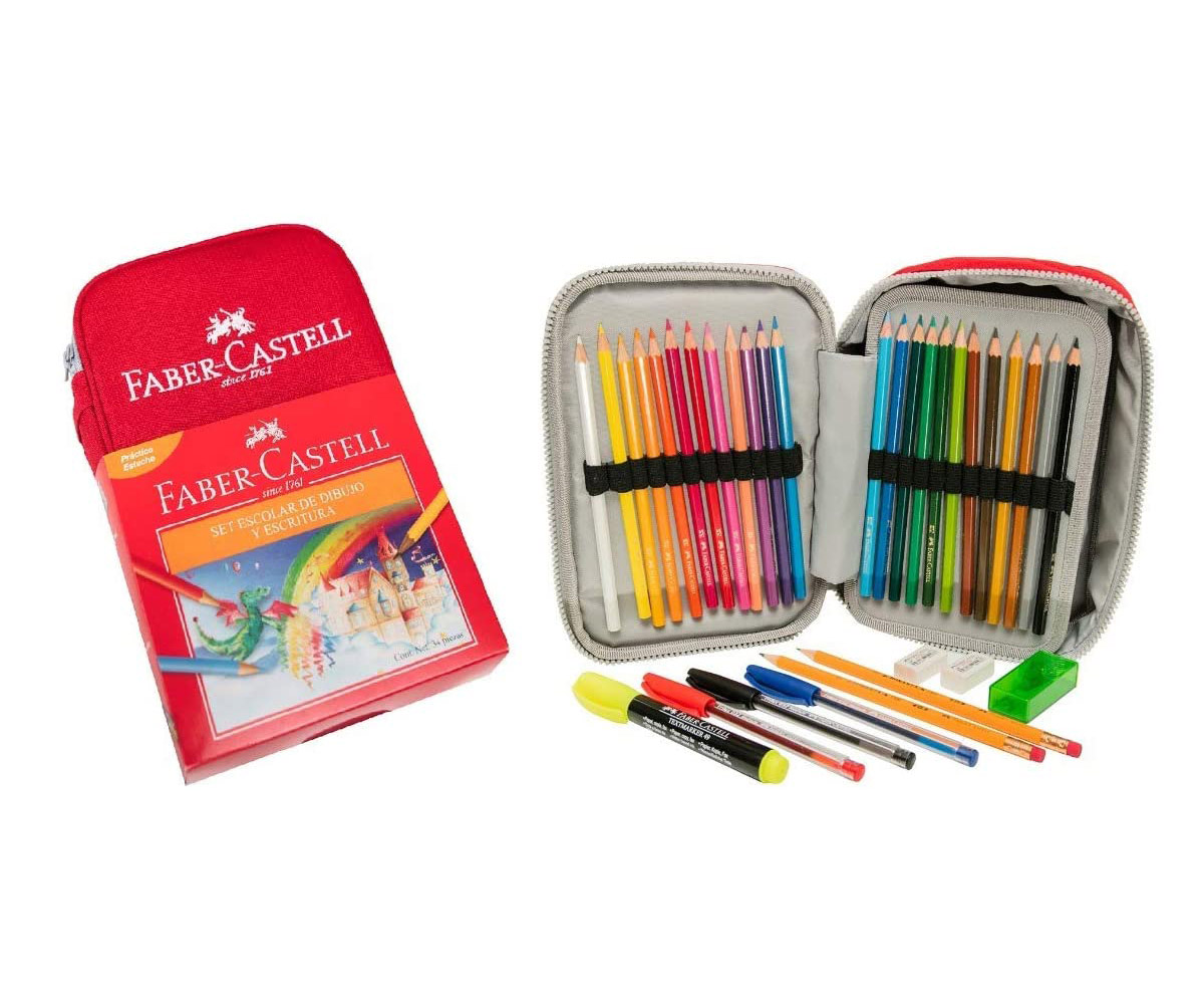 ESTUCHE ESCOLAR 34 PIEZAS FABER CASTELL