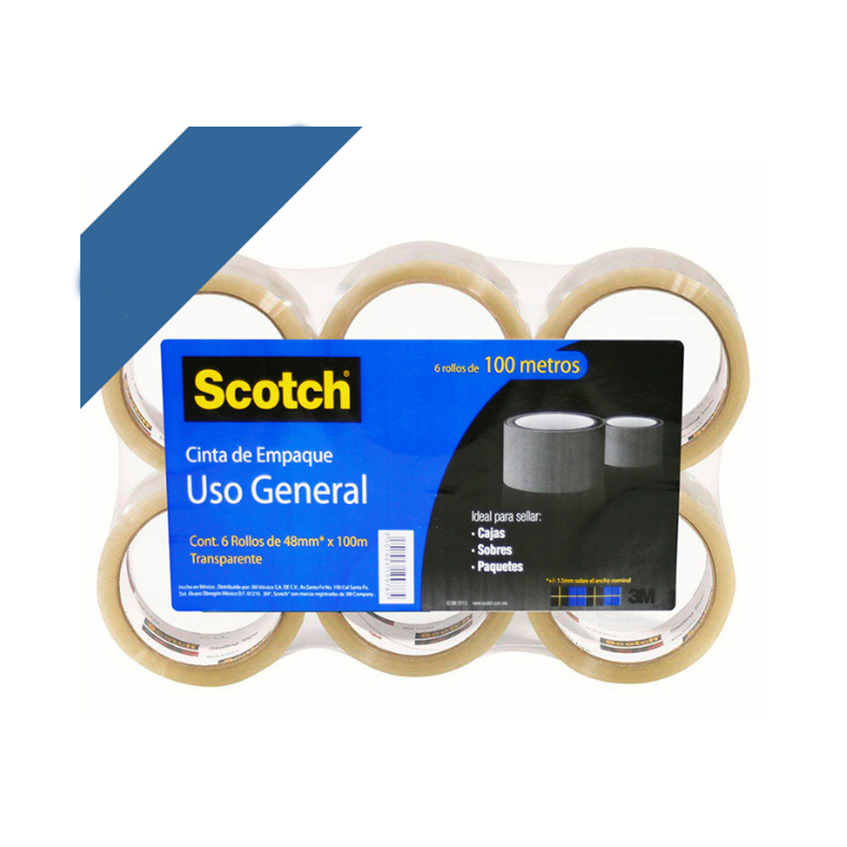 6 Pack Cinta  Transparente Uso General Scotch CST