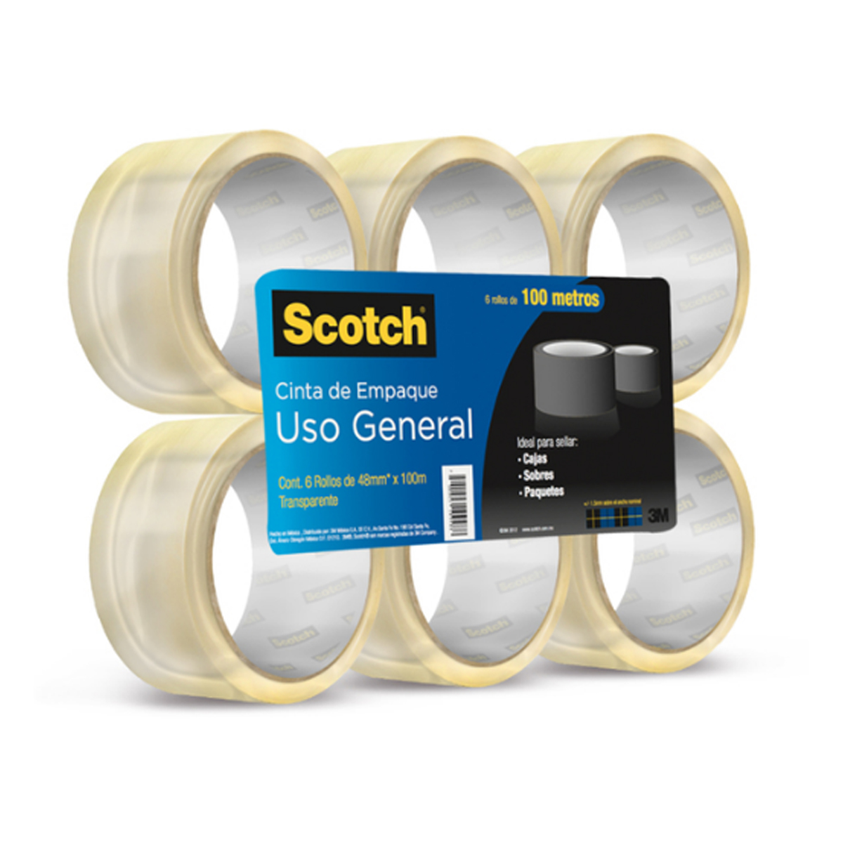 6 Pack Cinta  Transparente Uso General Scotch CST