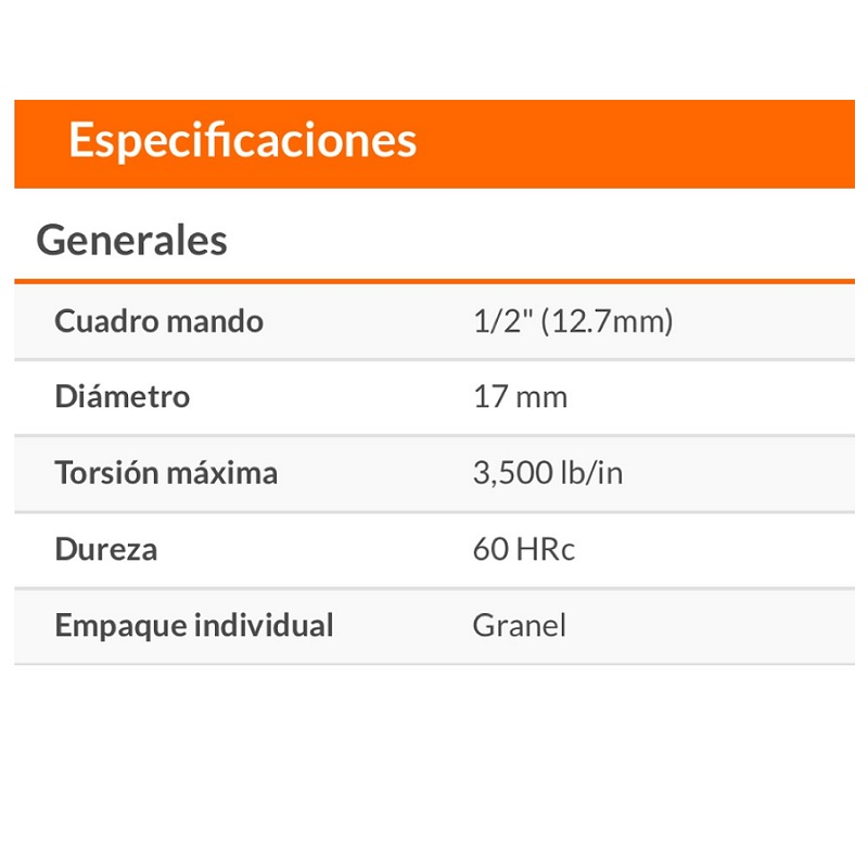 Extensión Para Matraca de 10" Pulgadas de Largo (254mm) para Dados con centro de 1/2 de (12.7mm) Truper E-5463 para Mecanicos Mecanica 