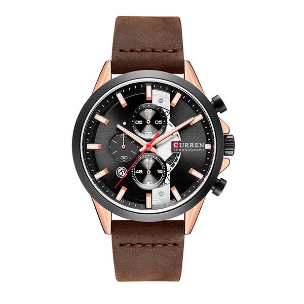 Reloj para Hombre, Análogo, Fechador, Moderno, Ejecutivo, Cuarzo, Correa de Polipiel, Ajustable, Cro 