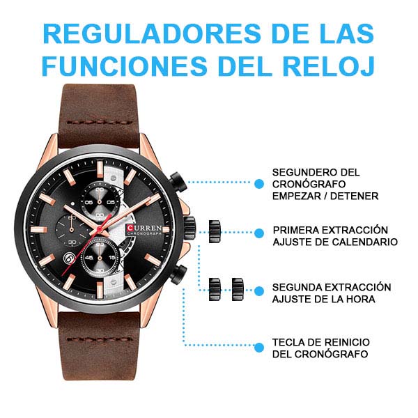 Reloj para Hombre, Análogo, Fechador, Moderno, Ejecutivo, Cuarzo, Correa de Polipiel, Ajustable, Cro 