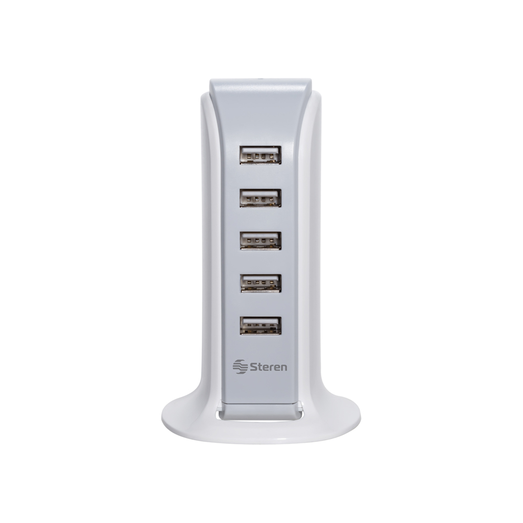 Cargador Carga Rápida con 5 Puertos Steren USB-515